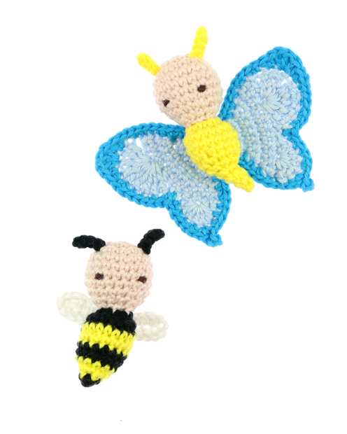 Butterfly and Bee crochet pattern by Zabbez