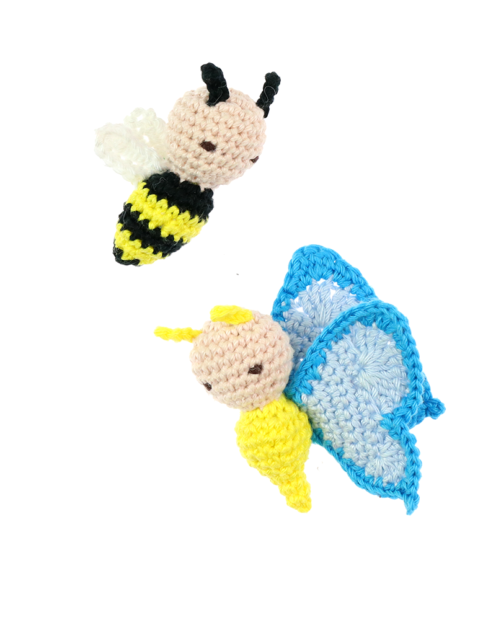 Butterfly and Bee crochet pattern by Zabbez