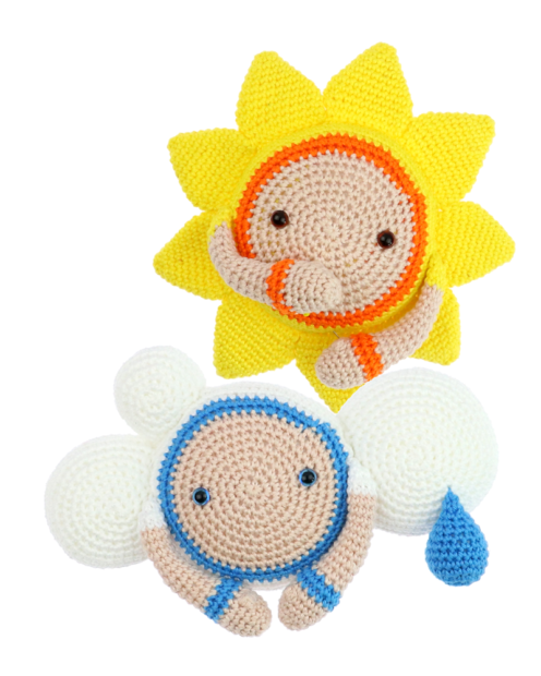 Sun Zuzu and Cloud Kirk crochet pattern by Zabbez