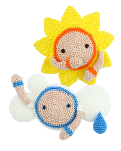 Sun Zuzu and Cloud Kirk crochet pattern by Zabbez