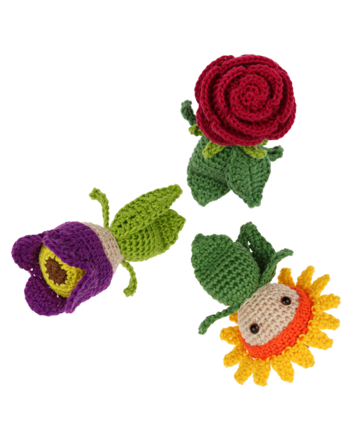 Mini Rose Sunflower Tulip crochet pattern by Zabbez