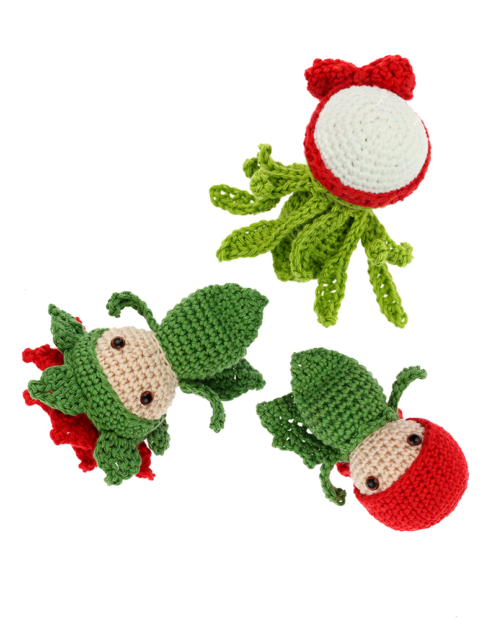 Mini Holly Poinsettia Mistletoe crochet pattern by Zabbez