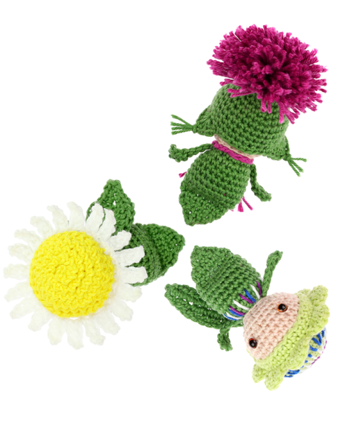 Mini Passionflower Thistle Daisy crochet pattern by Zabbez