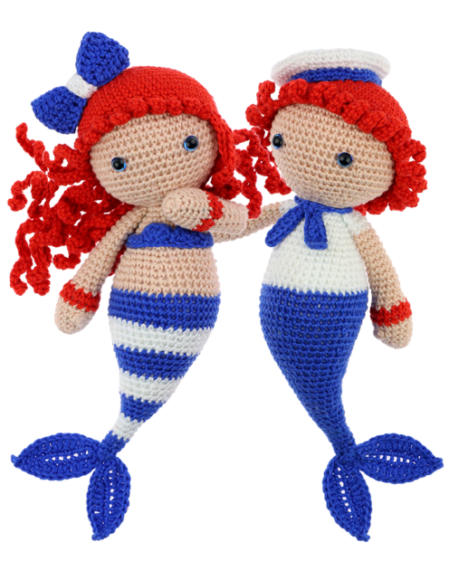 Merman Mik and Mermaid Mira crochet pattern by Zabbez