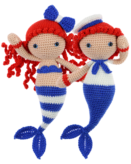 Merman Mik and Mermaid Mira crochet pattern by Zabbez
