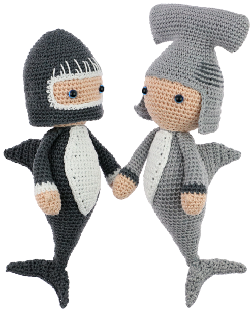 Sharks Guus and Harry crochet pattern by Zabbez