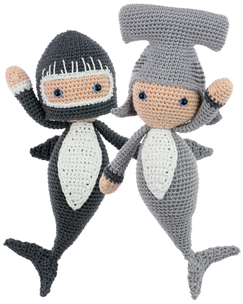 Sharks Guus and Harry crochet pattern by Zabbez