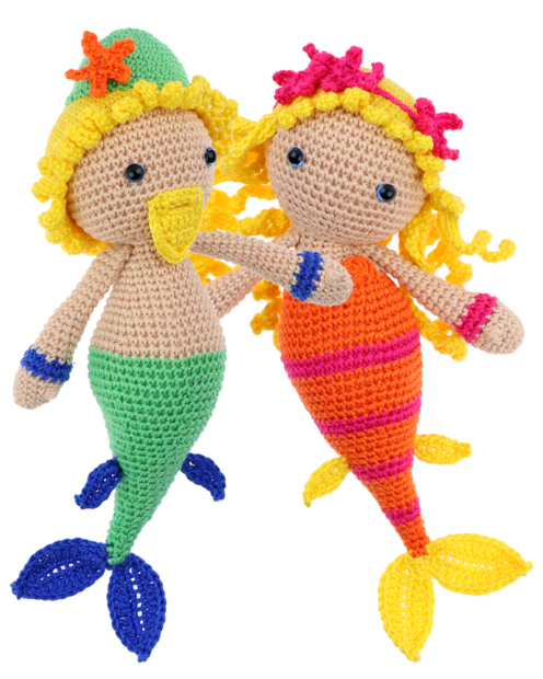 Merman Waldo and Mermaid Wyha crochet pattern by Zabbez