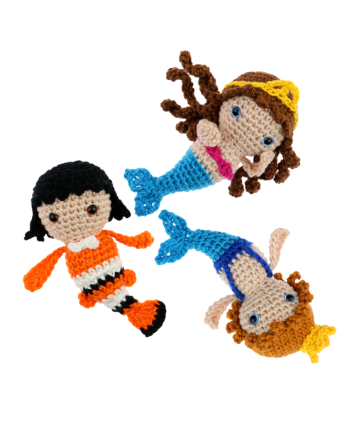 Mini Mermaid Merman Clownfish crochet pattern by Zabbez