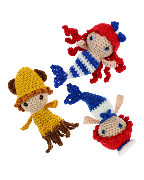 Mini Mermaid Merman Squid crochet pattern by Zabbez