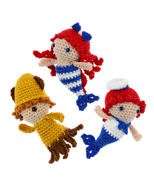 Mini Mermaid Merman Squid crochet pattern by Zabbez