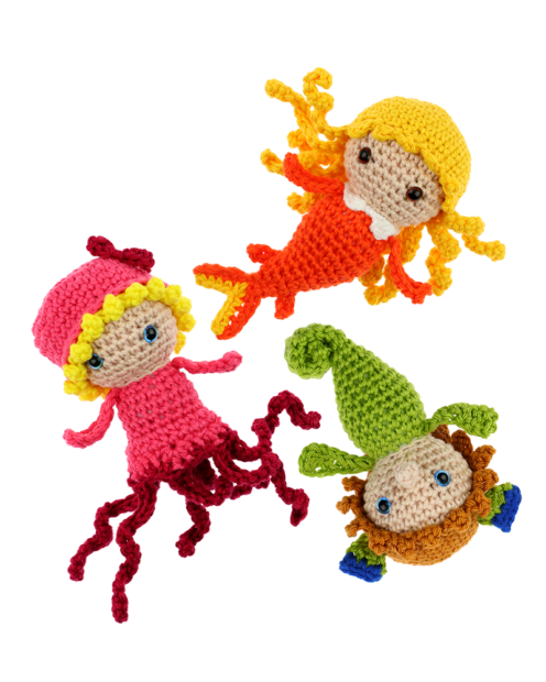 Mini Goldfish Octopus Seahorse crochet pattern by Zabbez