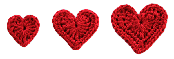 crochet valentine hearts